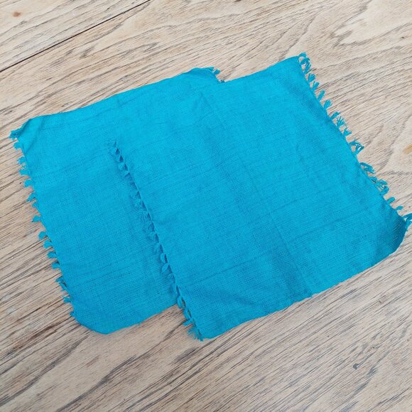 Set of two small blue linen mats - Picture 4 of 8